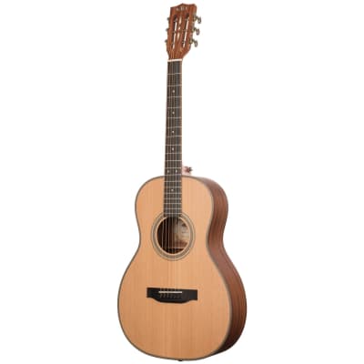 Kala KA-GTR-PLR Solid Cedar Top Parlor Guitar with Gig Bag image 2