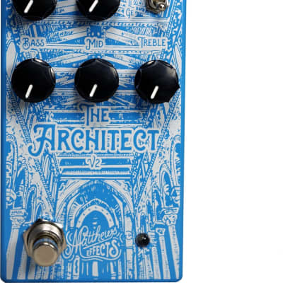 Matthews Effects The Architect V2 BLUE Overdrive Pedal w/ 2 Patch Cables and Polish Cloth image 2