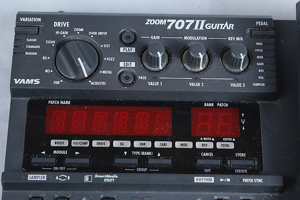 USED ZOOM 707II Electric Guita Multi Effects Pedal with 74