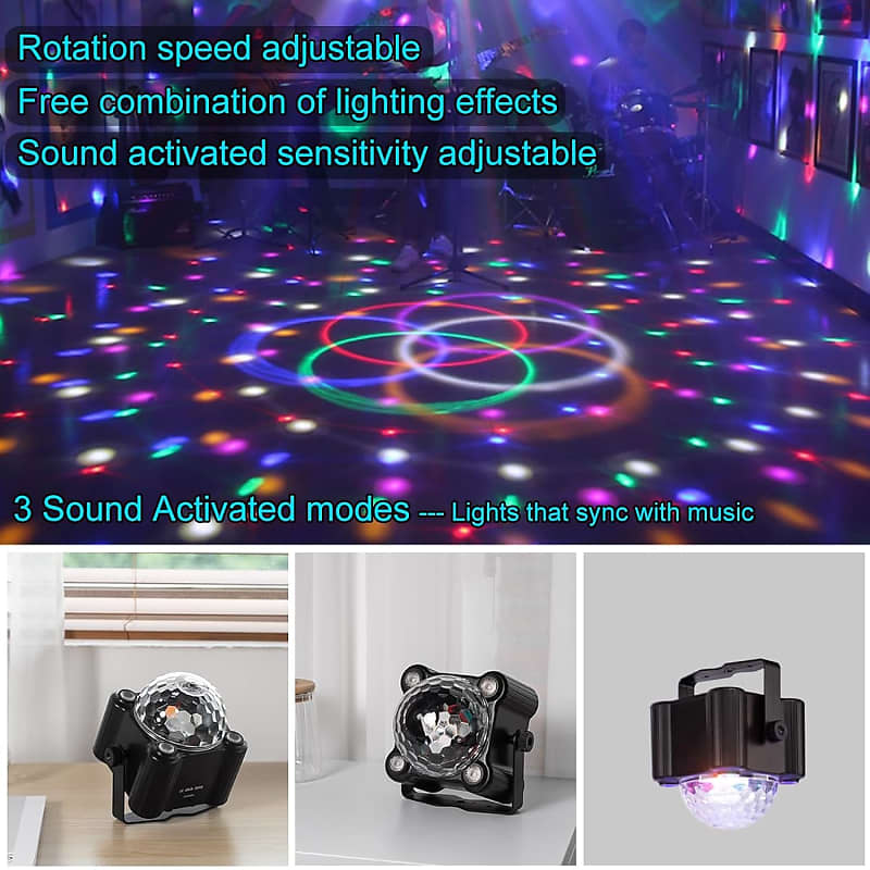 Disco Ball Party Lights Sound Activated Strobe Dj Stage Lighting