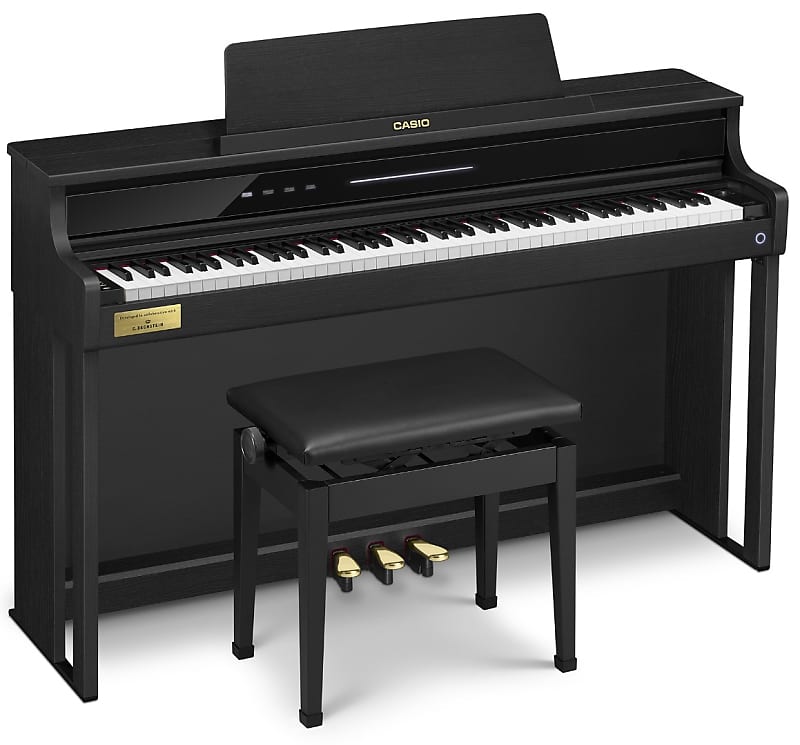 Casio AP-750BKC3 Celviano Upright 88-Key Digital Home Piano w/Bench, Black image 1
