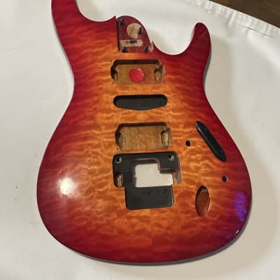 2007 Korean Korean Ibanez S470DXQM Red Viking Burst Guitar Body Floyd Ready image 3