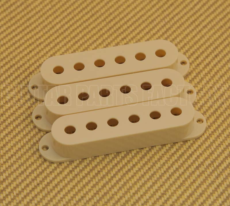 PC-0406-048 Aged Cream Pickup Covers for Fender Strat® Guitar 52mm image 1