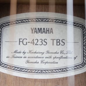 Yamaha FG423S TBS Dreadnought Acoustic Guitar w/ HSC