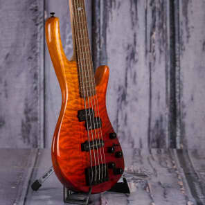 Used 2016 Roscoe Century Custom 5 Electric Bass, Red To Yellow Fade image 7