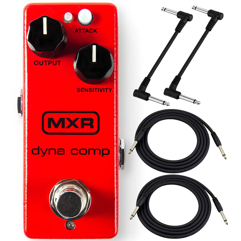 MXR M291 Dyna Comp Mini Compressor Effects Pedal Kit with 4 Free Cables image 1