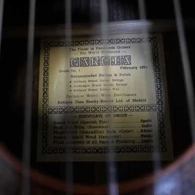 Garcia Classical Guitar Grade 1 1974 - gloss image 11
