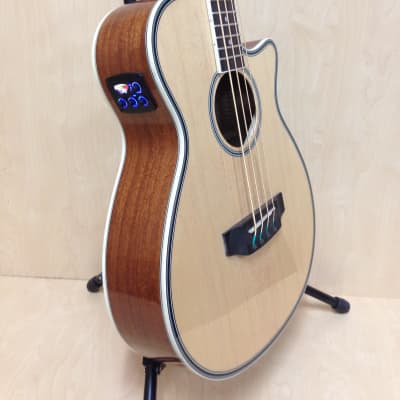 Caraya FB711BCEQN44 4-String Electric-Acoustic Bass Guitar, Natural + Free Gig Bag, picks image 2
