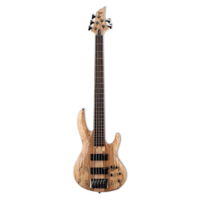 ESP LTD B-205SM 5-String Electric Bass Guitar with Roasted Jatoba Fingerboard, Ash Body, Spalted Maple Top, and 5-Piece Maple or Jatoba Neck (Right-Handed, Natural Satin) for sale