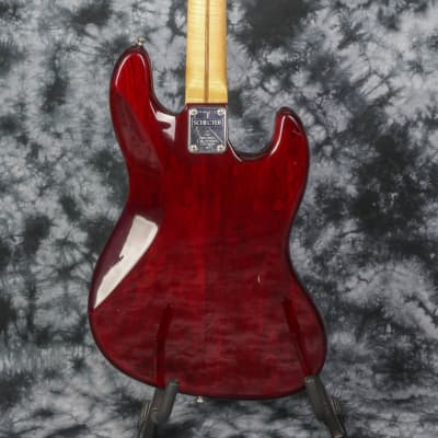 USA Schecter Custom Shop Traditional J-Bass 1998 Transparent Crimson Red Trans Red Left Handed Bass image 5