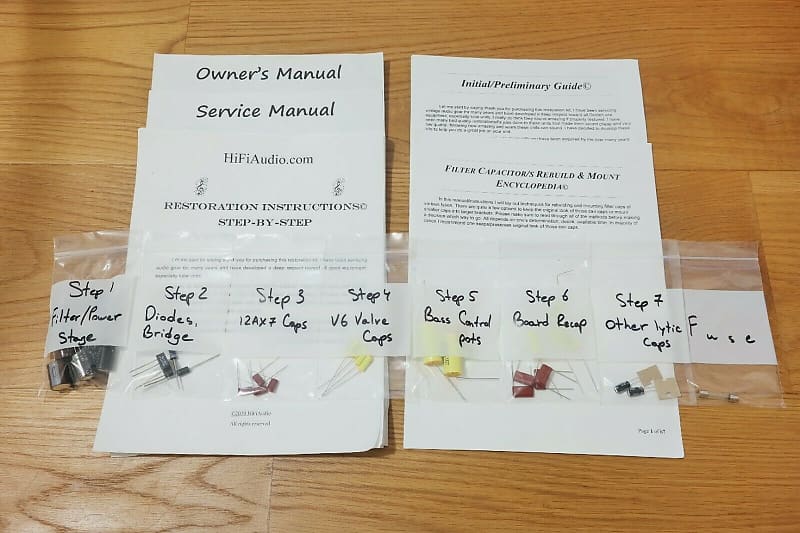 McIntosh C11 restoration kit filter capacitor repair rebuild fix  			