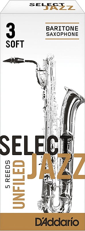 D'Addario Select Jazz Unfiled Baritone Sax Reeds, Box of 5 3 Hard image 1