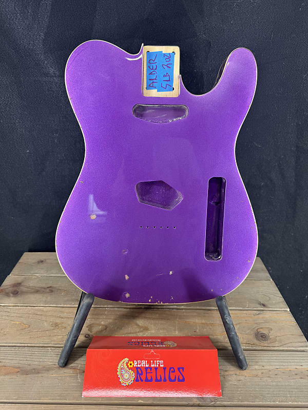 Real Life Relics Tele® Telecaster® Body Double Bound Aged Purple Metallic image 1