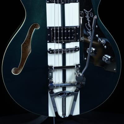 Duesenberg Mike Campbell 40th Anniversary Electric Guitar - Catalina Green/White Twinstripes image 3
