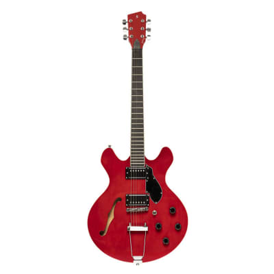 STAGG Electric Guitar Silveray Series 533 Model With Chambered Maple Body Red semi-hollow image 6