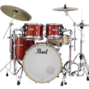 Pearl Masters Maple Complete 4-pc. Shell Pack features 22x18 bass drum, 16x16 floor tom, and 12x8 and 10x7 suspended toms in (#346) Vermillion Sparkle lacquer finish. MCT924XEDP/C346