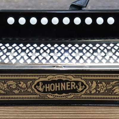Hohner Vienna 1-Row 4-Bass 10-Button "A" Gold Brand Diatonic Accordion w/Box image 6