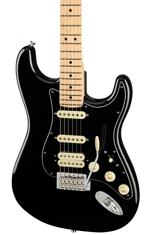 Fender American Performer Stratocaster HSS Electric Guitar Maple FB, Black image 1