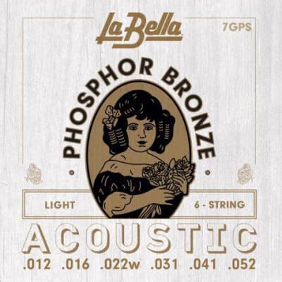 La Bella PHOSPHOR BRONZE 7GPS Acoustic Guitar Strings Light 12-52 for sale