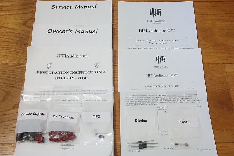 McIntosh MX113 restoration kit filter capacitor repair rebuild fix  			