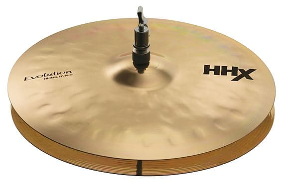 Sabian HHX Evolution 14 Inch HiHat Cymbals Brilliant Finish image 1