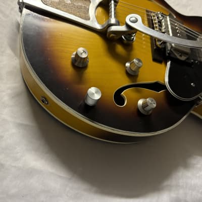 Ventura Hollowbody Electric Guitar Modified MIJ Japan 1970s - Tobacco Sunburst image 6
