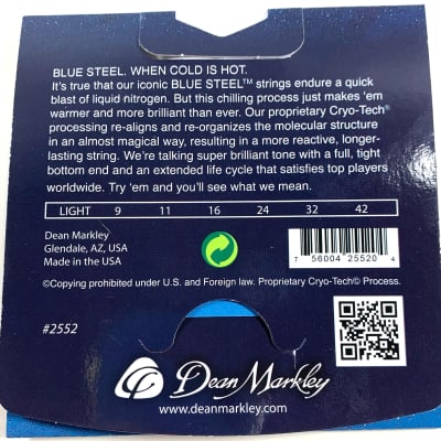 Dean Markley Guitar Strings Electric Blue Steel Cryogenic Light 9-42 image 2