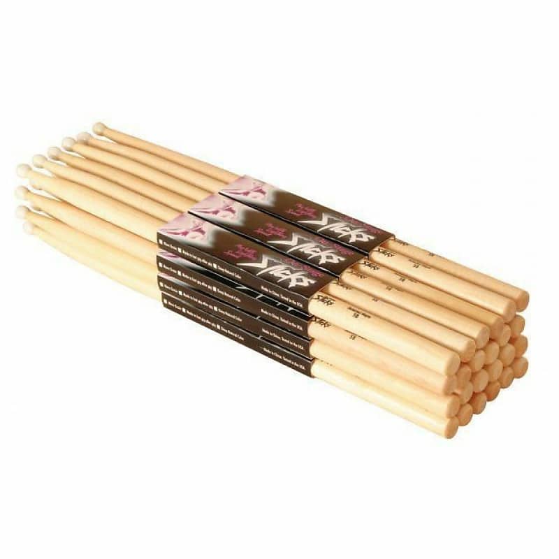 New - On-Stage Maple Drumsticks 12-pair - 5A - Nylon Tip MN5A image 1