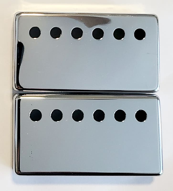 2017 Pair of Gibson CHROME Neck Humbucker Pickup Covers Reverb