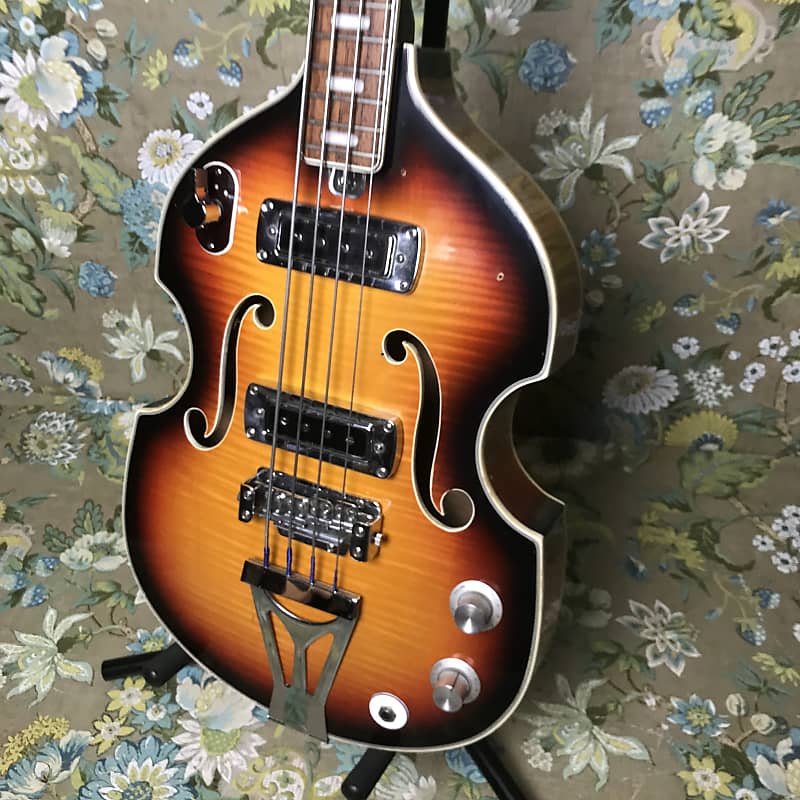 Silvertone Violin Bass Scroll Headstock Reverb