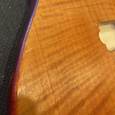 Supra-Tone Double cut flamed maple guitar body - Mango/Oxblood image 12