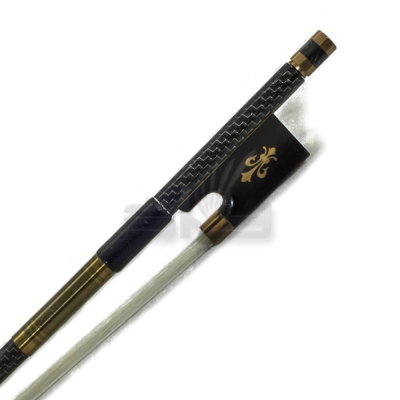 SKY 4/4 Violin Bow Gold Inlaid Patterned Carbon Fiber Silver Wrap Brass  Parts Fleur De Lys FullyLine