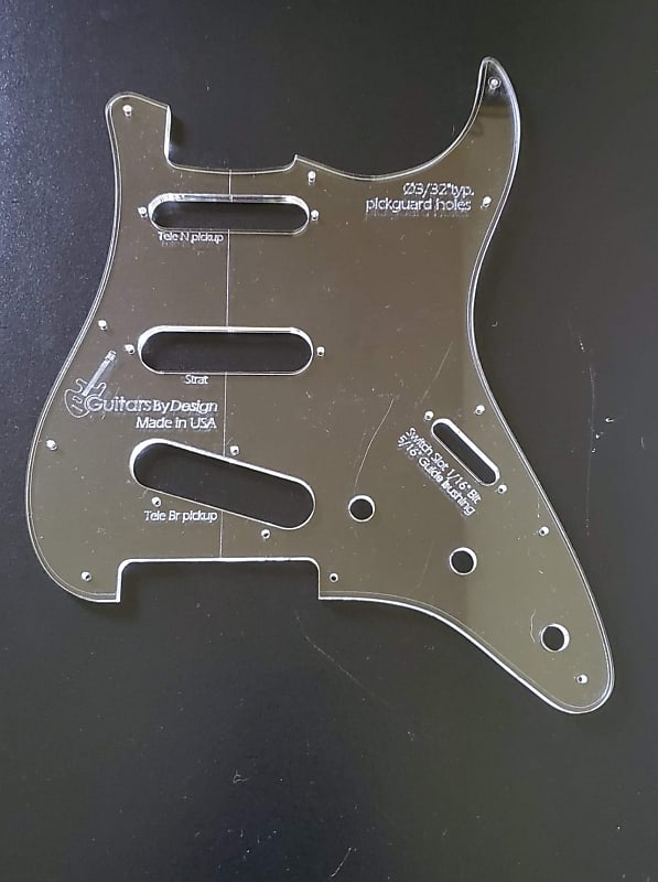 Guitarsbydesign Strat Pickguard For Tele Pickups Template Reverb