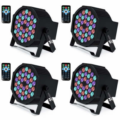 Led Par Lights 36 Led Stage Lights 9 Modes Rgb Dj Lights With Sound  Activated Remote And Dmx Control Dj Uplighting?For Birthday Party Events  Wedding Christmas Stage Lighting (4 Packs)