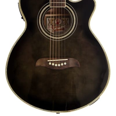 Oscar Schmidt OG10CEFTB Transparent Black Acoustic Electric Guitar image 5