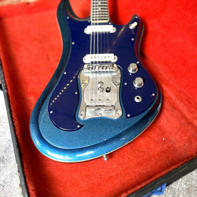 Guyatone Sharp 5 1970 - Electric blue sparkle original vintage MIJ Japan bizarre LG-350t MOT image 3