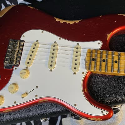 2023 Fender Custom Shop 69 Heavy Relic Stratocaster - Handwound PU's - Authorized Dealer - Aged Candy Apple Red - Only 7.5 lbs - Owned by Frank Hannon of Tesla image 4