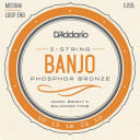 D'Addario EJ55 Phosphor Bronze 5-String Banjo Strings, Medium, 10-23