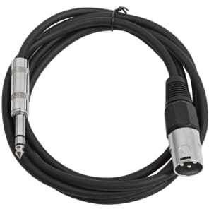 Seismic Audio SATRXL-M6BLACK XLR Male to 1/4" TRS Male Patch Cable - 6'