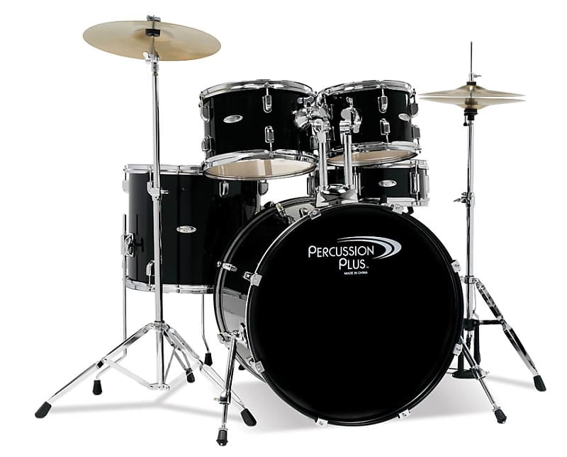 Percussion Plus Percussion Plus 5Piece Drum Set black Reverb