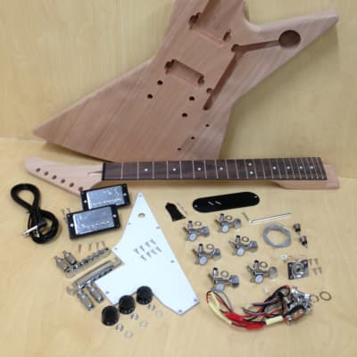 E1958 Explorer Style Electric Guitar DIY Kit,Complete No-Soldering,Mahogany Body image 12