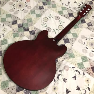 Grote 335 Style Semi Hollow Guitar P90 Pickups Red Matte Finish image 3