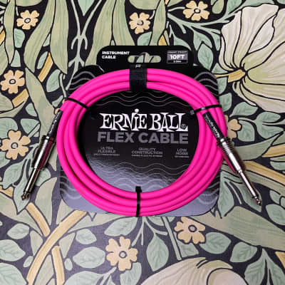 Ernie Ball Flex Instrument Cables-10ft Pink image 1