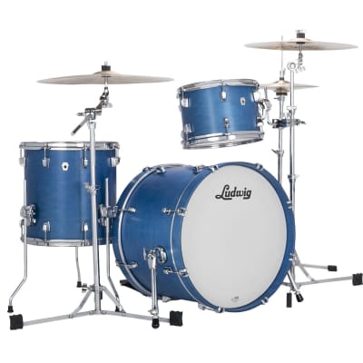 Ludwig NeuSonic Satin Royal Blue Painted Downbeat Drums 14x20_14x14_8x12 3pc Shell Pack Authorized Dealer image 1