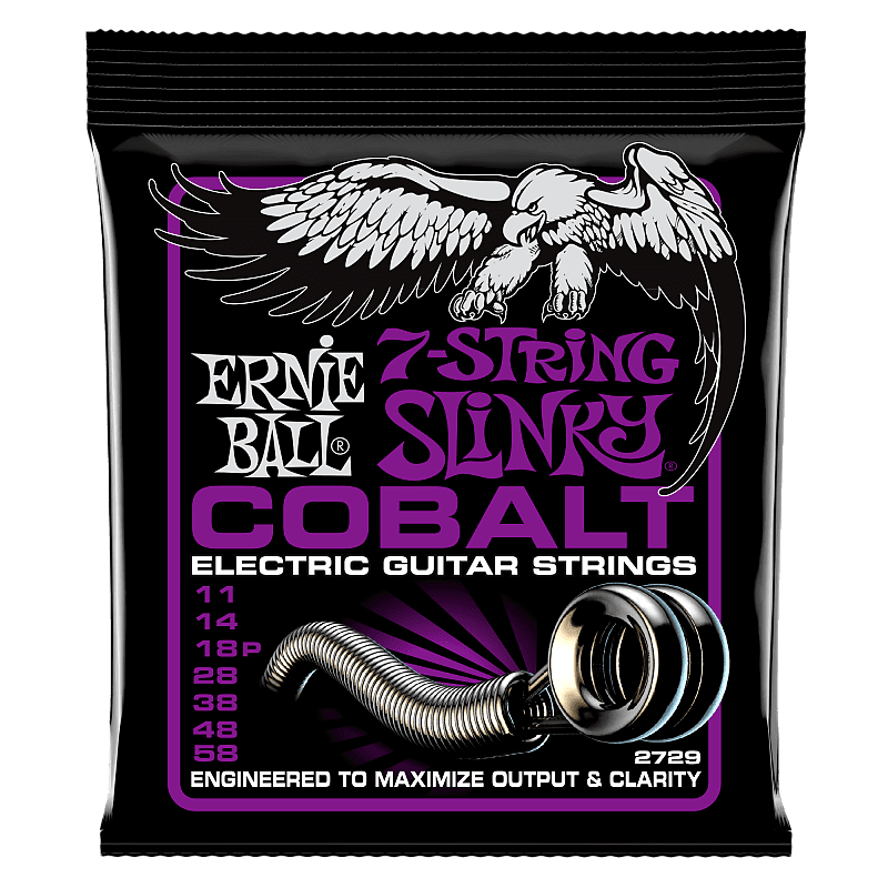 Ernie Ball Cobalt 7 String Power Slinky Electric Guitar Strings 11-58 image 1