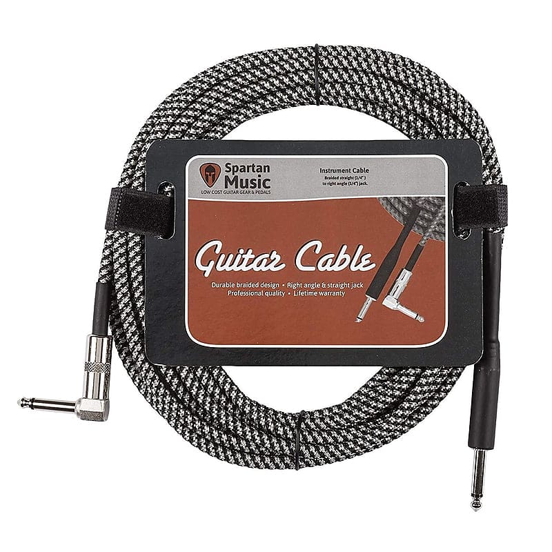5m Right Angle Braided Guitar Lead Cable Reverb