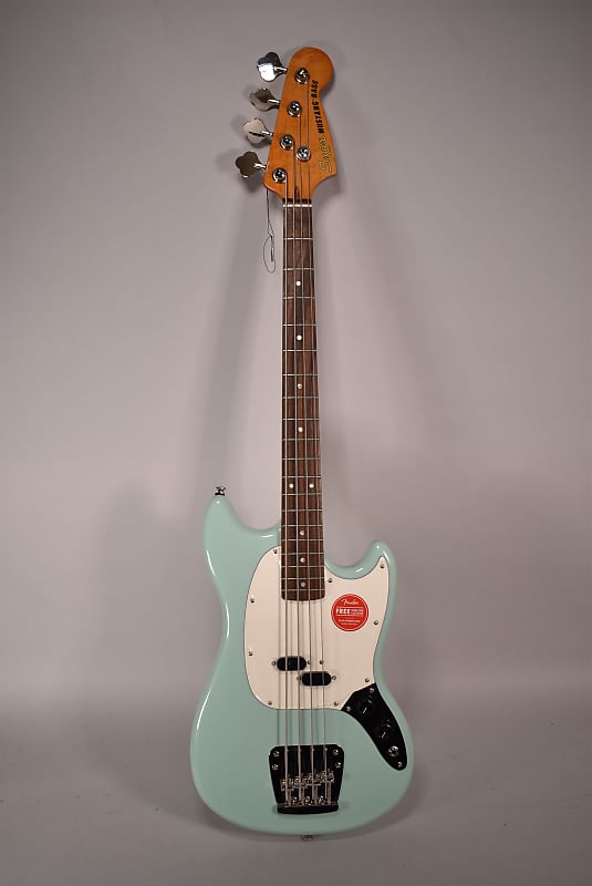 2021 Squier Classic Vibe Mustang Bass Surf Green Finish Electric Bass Guitar image 1