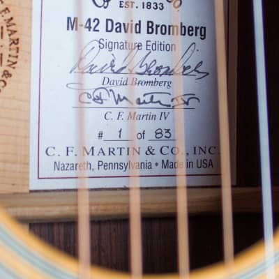 C. F. Martin  M-42 David Bromberg Signature #1 owned and used by David Bromberg Flat Top Acoustic Guitar (2006), ser. #1150659, black hard shell case. image 10