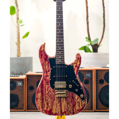 James Tyler USA Studio Elite HD-Red Shmear Semi-Gloss SSH w/Rosewood FB, Black Painted Headstock, Gold HW, Midboost & Bypass Button image 2