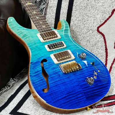Paul Reed Smith PRS Wood Library 10 Top Special 22 Semi-Hollow Flame Maple Neck Brazilian Rosewood Fingerboard Blue Fade 6.95 LBS (US Only / No International Shipping) image 8